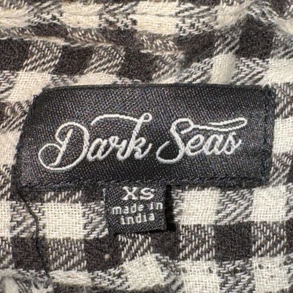 Dark Seas Flannel Shirt Men's Size XS Brown Red Plaid Flecked L/S Button Front - Picture 5 of 6
